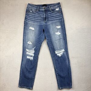 Buckle Black Mom Jean Women’s 29 Distressed Medium Wash High Rise Straight Leg